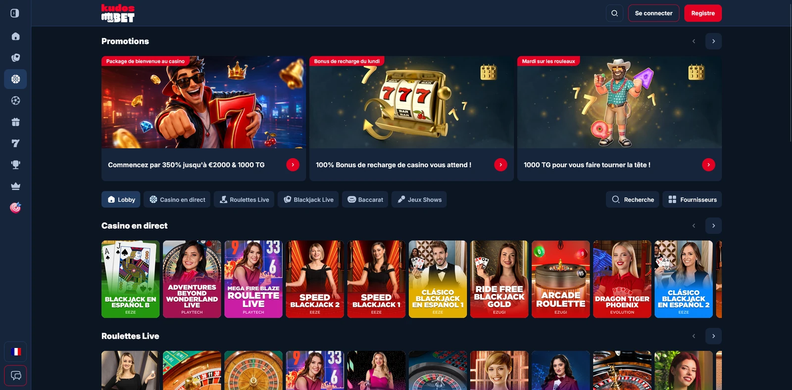 Live casino — Kudosbet Casino